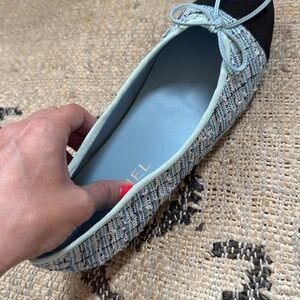 Blue Tweed Women's Ballet Flats